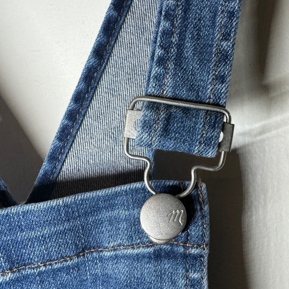 Madewell Blue Jean Denim Side Zipper Skinny Overalls in Jansing Wash Size Small - Picture 7 of 16